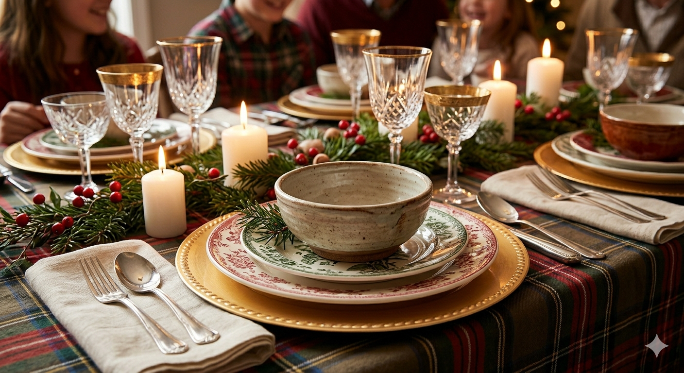 Holiday Table Settings: How to Mix Plates, Bowls, Chargers, and Glassware Naturally