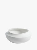 Modern Coastal Ceramic Bowl Matte White, Minimalist Decorative or Serving Bowl, Available in Small and Large Sizes (Large 12.5 x 5.5 Inch)
