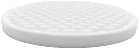 Happitasa 4.25 Inch Bar Mat Style Silicone Beverage Coasters, Set of 6 with Holder (White)