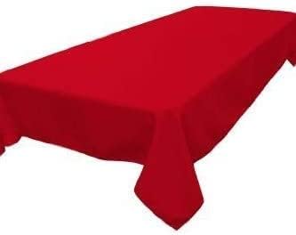 LA Linen Polyester Poplin Washable Rectangular Tablecloth, Stain and Wrinkle Resistant Table Cover 60x102, Fabric Table Cloth for Dinning, Kitchen, Party, Holiday 60 by 102-Inch, Red