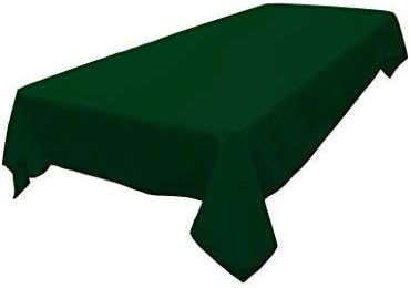 LA Linen Polyester Poplin Washable Rectangular Tablecloth, Stain and Wrinkle Resistant Table Cover 60x102, Fabric Table Cloth for Dinning, Kitchen, Party, Holiday 60 by 102-Inch, Hunter Green