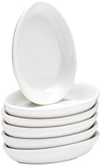 Vikko Mini White Plate for Butter or Sauce, 3.4 Inch Small White Porcelain Plate Set of 6, Dishwasher Safe