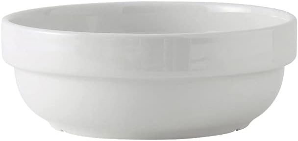 Tuxton China BPB-290 Salad Bowl, 29 oz., 6-5/8" Diameter x 2-1/2"H, Stackable, Microwave and Dishwasher Safe, Oven Proof, Fully Vitrified, DuraTux, Porcelain White, Pack of 12