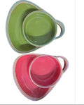Soup and Side Bowl Plate Ceramic, Chip and Dip Divided Bowls, Anti-Soggy Cereal Bowl Bread Dipping Bowls Plates for Salad Breakfast, and Sandwich Ideal for Home and Restaurant (gree+red)