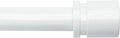 Curtain Rods for Windows 16 to 48 or 60 Inches Max Adjustable Length 1 Inch Diameter Window Curtain Rod with Aluminium End Cap, White