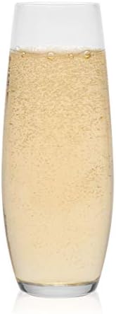 Libbey Stemless Flute Glasses, 9.6-ounce, Set of 6