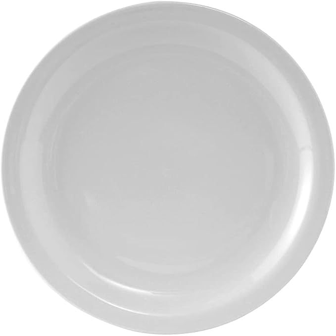 Tuxton China CLA-082 Plate, 8-1/4" Diameter, Round, Narrow Rim, Microwave and Dishwasher Safe, Oven Proof, Fully Vitrified, Colorado, Porcelain White, Pack of 36