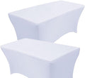 RELIANCER 2 Pack Stretch Spandex Table Covers for Rectangular Tables,6FT Elastic Fitted Tablecloth,Universal Rectangular Table Cloth Protector for Outdoor Party,Wedding,Bar,Birthday,Banquet,Events