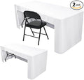 Nasitos 2 Pack White Fitted Table Cloth for 4 Feet Tables-Open Back Folding Christmas Table Cover Washable Table Cloth for Rectangular Table, Parties, Wedding, Banquet, Jewelry Shows, Craft Fair