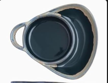 Soup and Side Bowl Plate Ceramic, Chip and Dip Divided Bowls, Anti-Soggy Cereal Bowl Bread Dipping Bowls Plates for Salad Breakfast, and Sandwich Ideal for Home and Restaurant (blue)