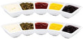 Vikko Serving Tray, 5 Section Porcelain Circular Serving Platter, Pack of 2, 10 Inch Small White Serving Dish for Entertaining, Condiments, Candies, Charcuterie, Snack