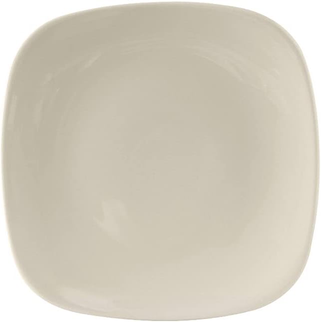Tuxton China BEH-072C Plate, 7-1/4", Square, Rolled Edge, Microwave and Dishwasher Safe, Oven Proof, Fully Vitrified, Ceramic, DuraTux, American White/Eggshell, Pack of 12