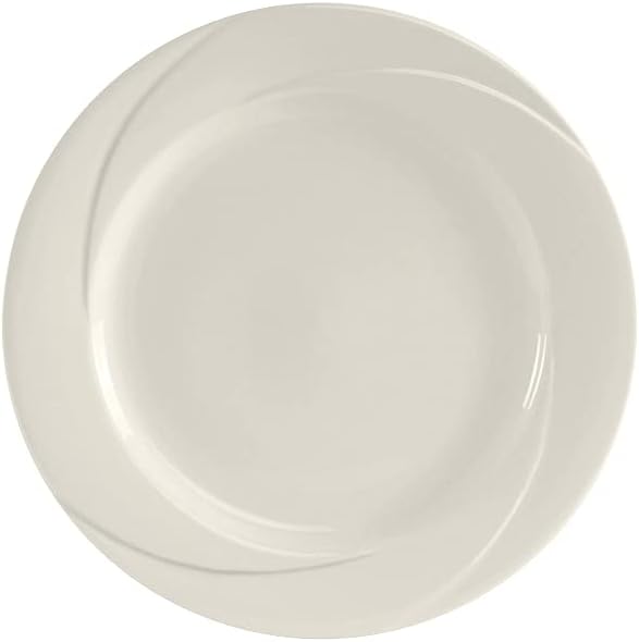 Tuxton China ASU-002 Plate, 6-1/4" Diameter, Round, Wide Rim, Embossed Pattern, Microwave and Dishwasher Safe, Oven Proof, Fully Vitrified, Ceramic, AlumaTux, San Marino, Pack of 36