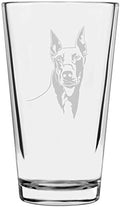 Doberman Pinscher (Dobermann) Dog Themed Etched All Purpose 16oz Pint Glass