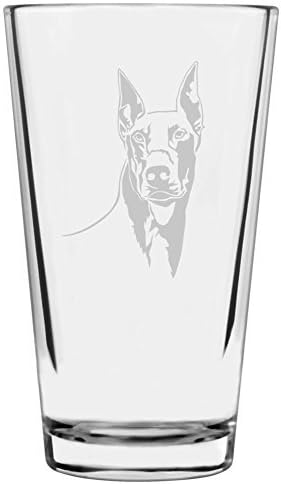 Doberman Pinscher (Dobermann) Dog Themed Etched All Purpose 16oz Pint Glass