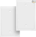 Modern Edge Decorative Wall Plate Switch Plate Outlet Cover, Durable Solid Zinc Alloy (Single Blank, 2 Pack, White)
