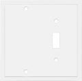 Henne Bery Modern Edge Decorative Wall Plate Switch Plate Outlet Cover, Durable Solid Zinc Alloy (Blank/Toggle, White)