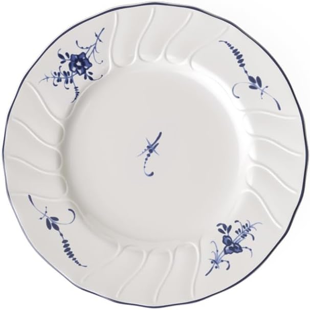 Villeroy & Boch Vieux Luxembourg Bread & Butter Plate, 6.75 in, Premium Porcelain, White/Blue