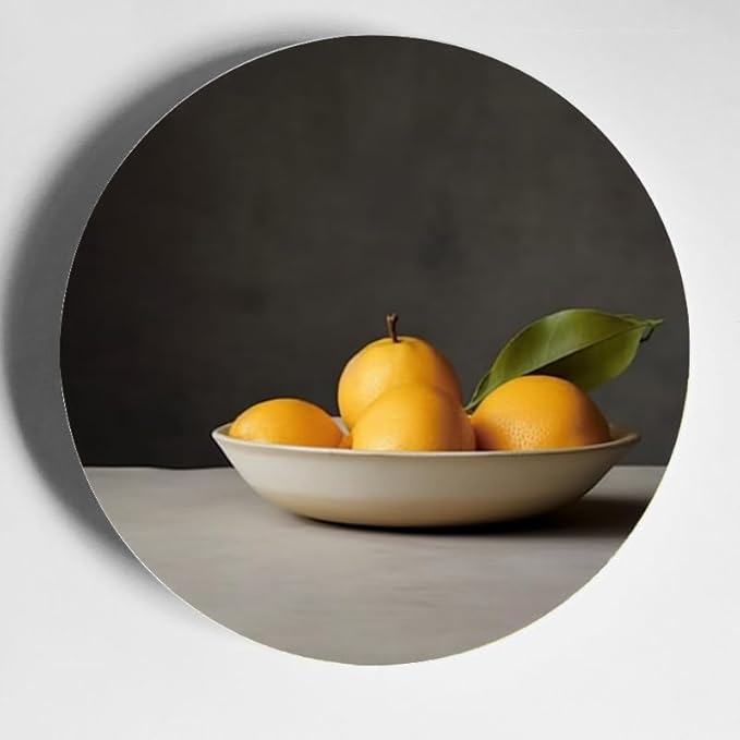 Minimalism Ceramic Display Plate 10-inch Round, Home Decor with Stand & Hook DP-253561201