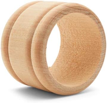 Vintage Unfinished Wood Napkin Rings Set of 12, 1-3/4 inch Unfinished Wooden Napkin Rings for Crafts & Table Decor, by Woodpeckers