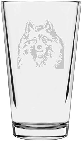 Keeshond Dog Custom Themed Etched All Purpose 16oz Personalized Pint Glass