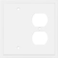 Henne Bery Modern Edge Decorative Wall Plate Switch Plate Outlet Cover, Durable Solid Zinc Alloy (Blank/Duplex, White)