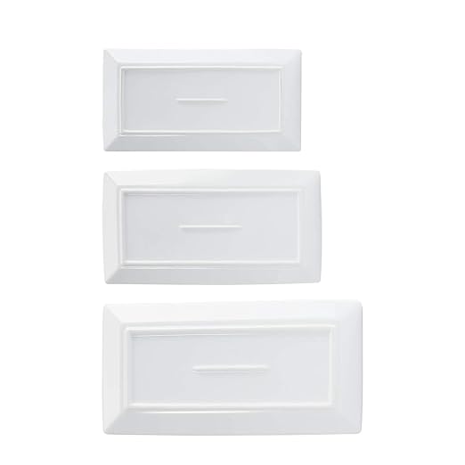 Amazon Basics 3-Piece Porcelain, Party Platter Appetizer, Dinner, Dessert Set, 12.75 inch, 11 inch, 10 inch, White