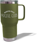 Speedy Pros Tumbler Cups with Straw North Pole Social Club Christmas Xmas Coffee Tumbler with Lid Personalized Insulated Travel Mugs Engraved Stainless-Steel 20 Oz Forest Green Design Only