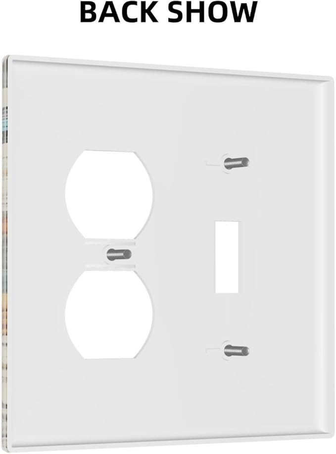 Light Switch Cover Plate Vintage Colorful Floral Butterfly Flowers 2 Gang Decorative Switch Plates 1 Toggle Duplex Combo Outlet Covers GFCI Wall Plates for Bathroom Bedroom Decor