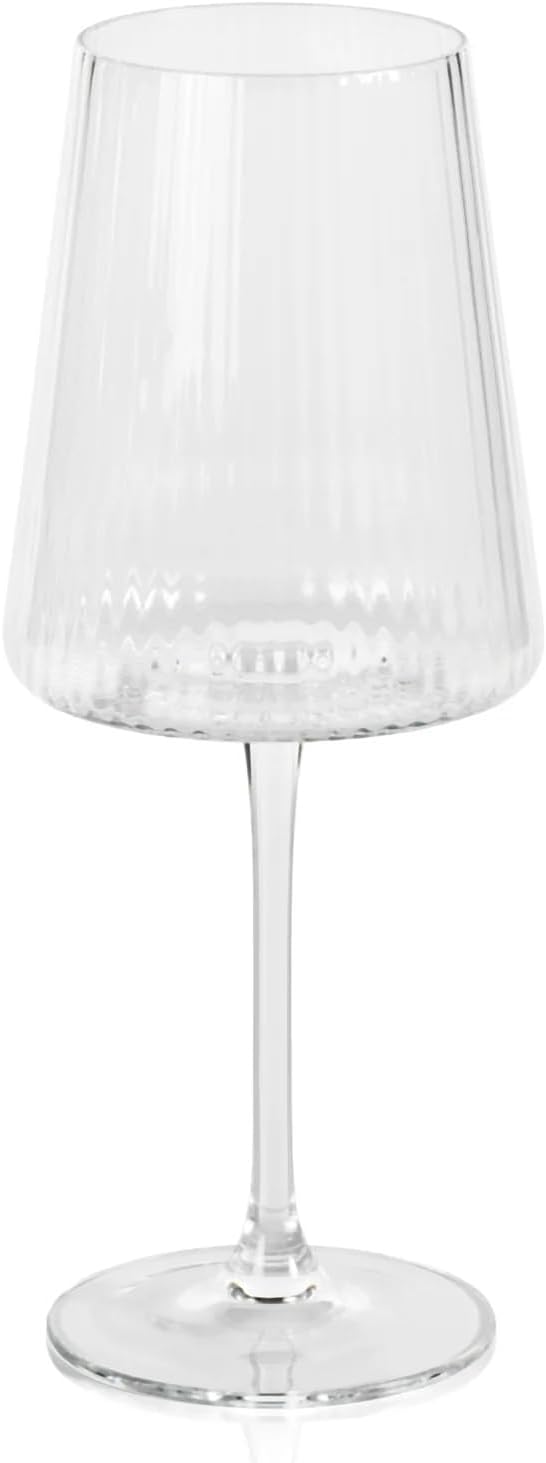 Zodax Bandol Fluted Textured Glasses or Stemware Sets of 2 or 4 (Wine Glasses S/4)
