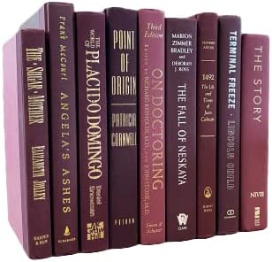 Real Books by Color® (Set of 7, Maroon) Decorative Bookshelf Home Decor Shelf Styling Photo Prop