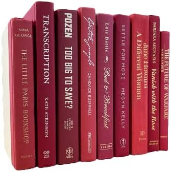 Real Books by Color® (Set of 9, Red) Decorative Bookshelf Home Decor Shelf Styling Photo Prop