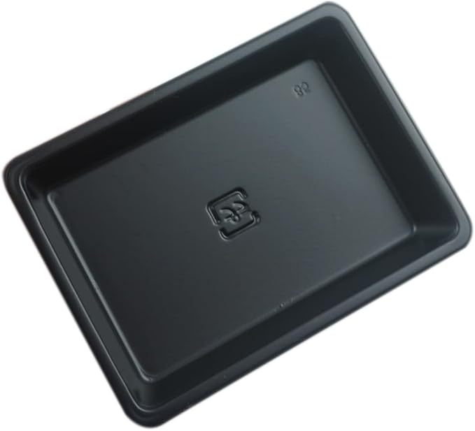 100 pcs Mini 2.95"x2.16" Dipping Sauce Dishes, Plastic Disposable Rectangular Black Soy Sauce Plate Set, Condiment Serving tray, Seasoning Platter, Appetizer Bowel -for Sushi Mustard Vinegar Soy BBQ