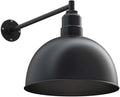 Steel Lighting Co. Hollywood Bowl Light | Outdoor Wall Mounted | 15 inch Bowl Dome | 20 inch Straight Arm | Barn Light Made in America | Matte Black Exterior/Matte Black Interior