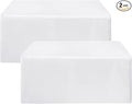 HolidayIdeas Fitted White Tableclothes - 72 x 30 Inch - 2 Pack Rectangle Table Covers for 6 Foot Tables, Polyester Fabric Tablecloths for Christmas, Parties, Wedding, Trade Show