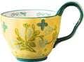 25oz Ceramic Soup Bowl with Handle – Handcrafted Floral Pottery Cereal & Ramen Bowl – Large Microwave & Dishwasher Safe Decorative Bowl for Everyday Use or Gift (Golden Clover, 20oz)