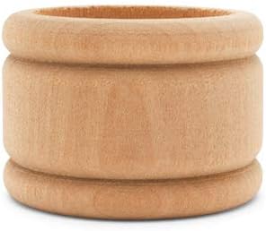 Unfinished Wood Napkin Rings Set of 24, 1-3/4 Inch Wooden Napkin Rings for Decorating and Crafting, Colonial Style, by Woodpeckers