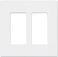 AIDA 2-Gang Decorative Wall Plates, 4.88" H x 4.94" L - Unbreakable Thermoplastic Faceplate Cover for Outlets and Switches, UL Listed - (1 Pack, Matte White)