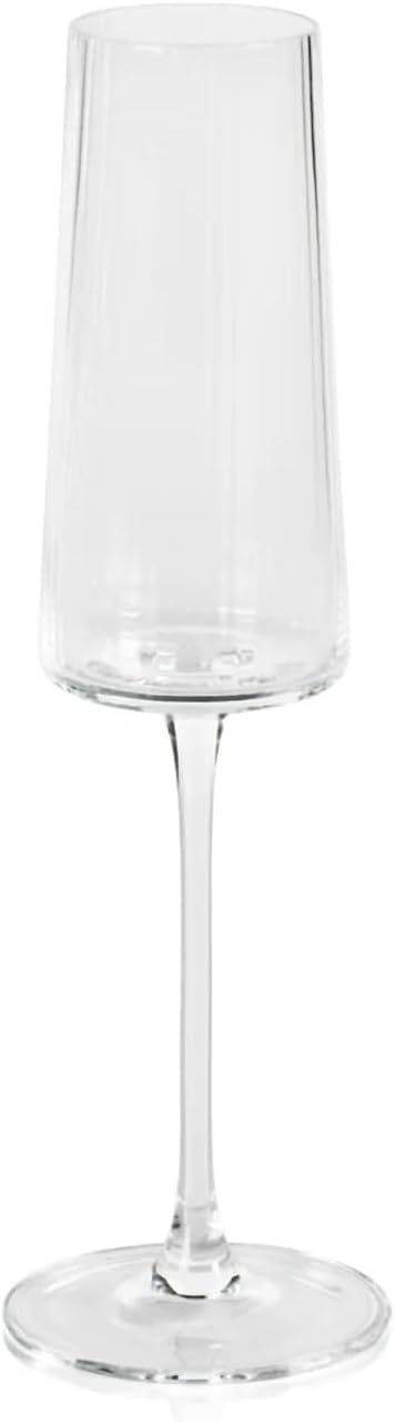 Zodax Bandol Fluted Textured Glasses or Stemware Sets of 2 or 4 (Champagne S/4)