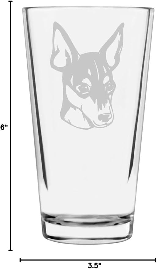 Toy Fox Terrier Custom Personalized Dog Themed Etched All Purpose 16oz Pint Glass