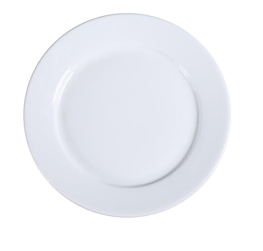 Yanco AC-21 ABCO Dinner Plate, 12" Diameter, Porcelain, Super White, Pack of 12