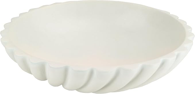 Large Decorative Bowl - Modern Fruit Bowl for Kitchen Counter & Coffee Table, Stylish Key Purse Bowl for Entryway & Console Table Decor,Cream White