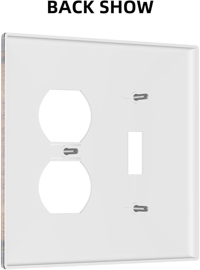 Light Switch Cover Plate Rustic Farmhouse Barn Door Vintage Wood 2 Gang Decorative Switch Plates 1 Toggle Duplex Combo Outlet Covers GFCI Wall Plates for Bathroom Cabin Decor