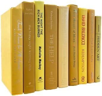 Real Books by Color® (Set of 11, Yellow) Decorative Bookshelf Home Decor Shelf Styling Photo Prop