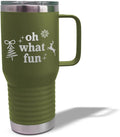 Speedy Pros Tumbler Cups with Straw Oh What Fun Christmas Xmas Coffee Tumbler with Lid Personalized Insulated Travel Mugs Engraved Stainless-Steel 20 Oz Forest Green Design Only