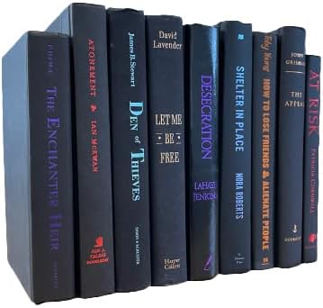 Real Books by Color® (Set of 7, Black Multi) Decorative Bookshelf Home Decor Shelf Styling Photo Prop