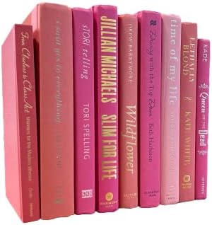 Real Books by Color® (Set of 5, Pink) Decorative Bookshelf Home Decor Shelf Styling Photo Prop