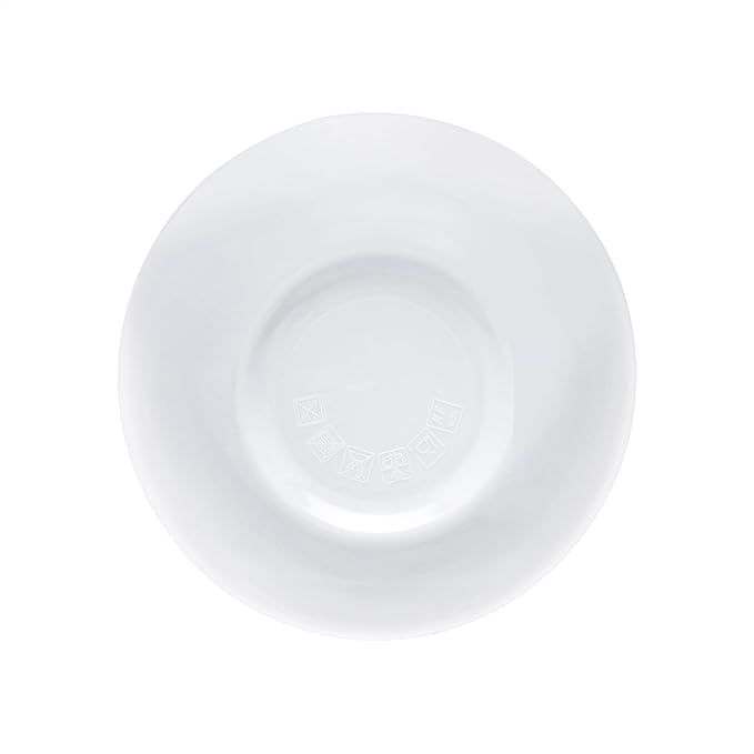 Amazon Basics Round Melamine Bowl, 8 oz, White, 6 Piece Set, Do not microwave