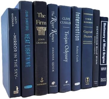 Real Books by Color® (Set of 5, Dark Blue) Decorative Bookshelf Home Decor Shelf Styling Photo Prop