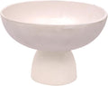CG Hunter Large Crème Footed Bowl, Elegant Aluminum Serving Dish, Perfect for Home Decor, Dining Table Centerpiece, Fruit Display, Salad Serving, and Decorative Kitchen Accents